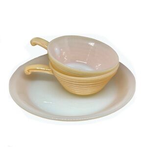 Fire King Trio Peach Lustre Ovenware Set